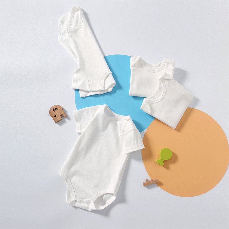 100% polyester short sleeve heat press kids jumpsuits sublimation blanks baby rompers for DIY printing