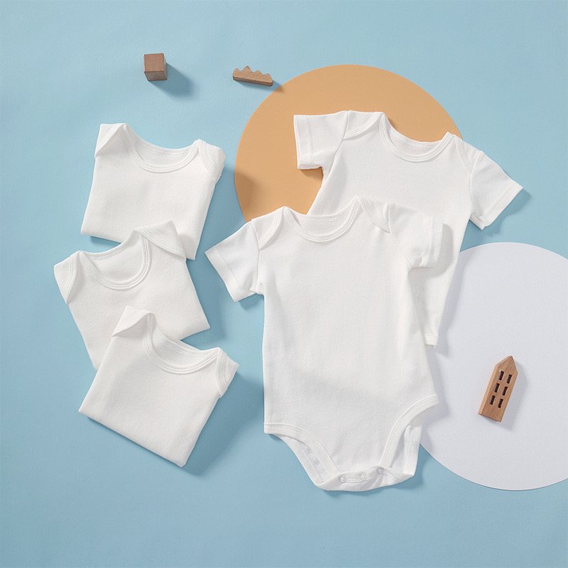 100% polyester short sleeve heat press kids jumpsuits sublimation blanks baby rompers for DIY printing
