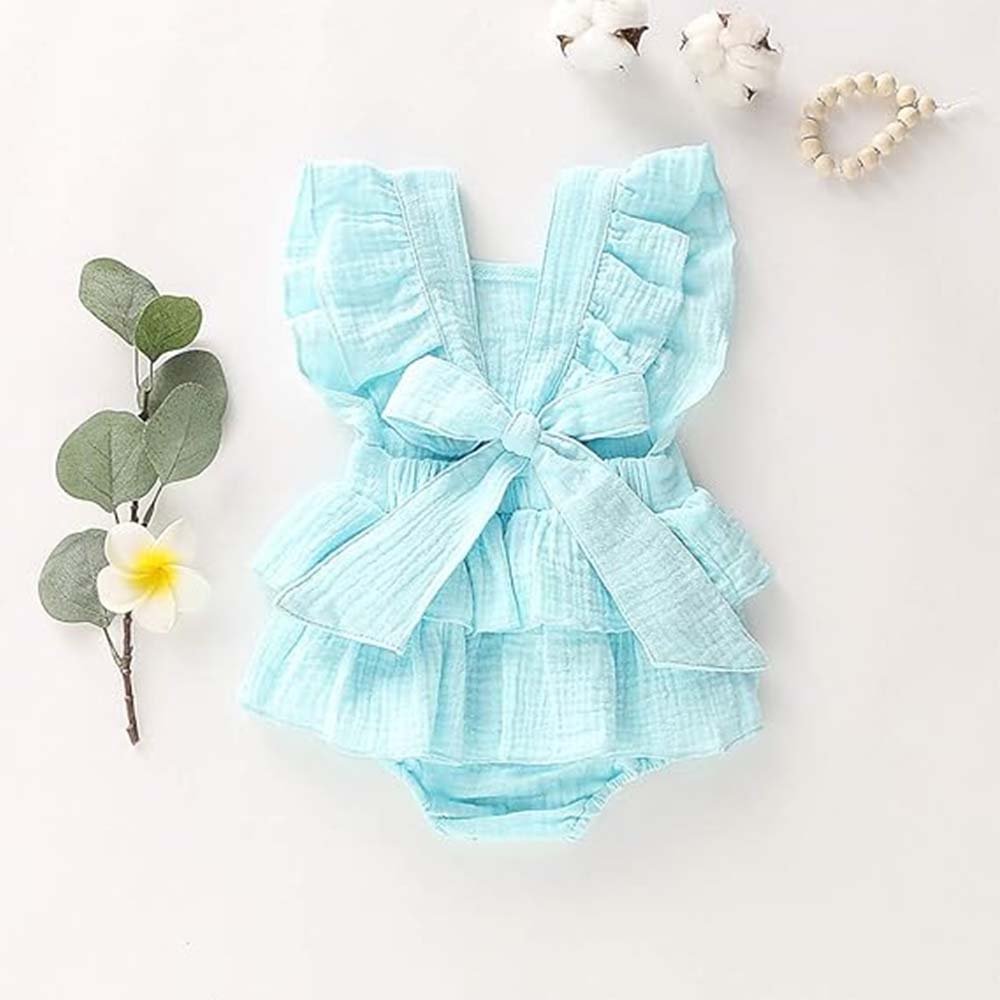 Wholesale Newborn Baby Dress Customized Solid Color Lace Cotton Blend Newbron Baby Romper