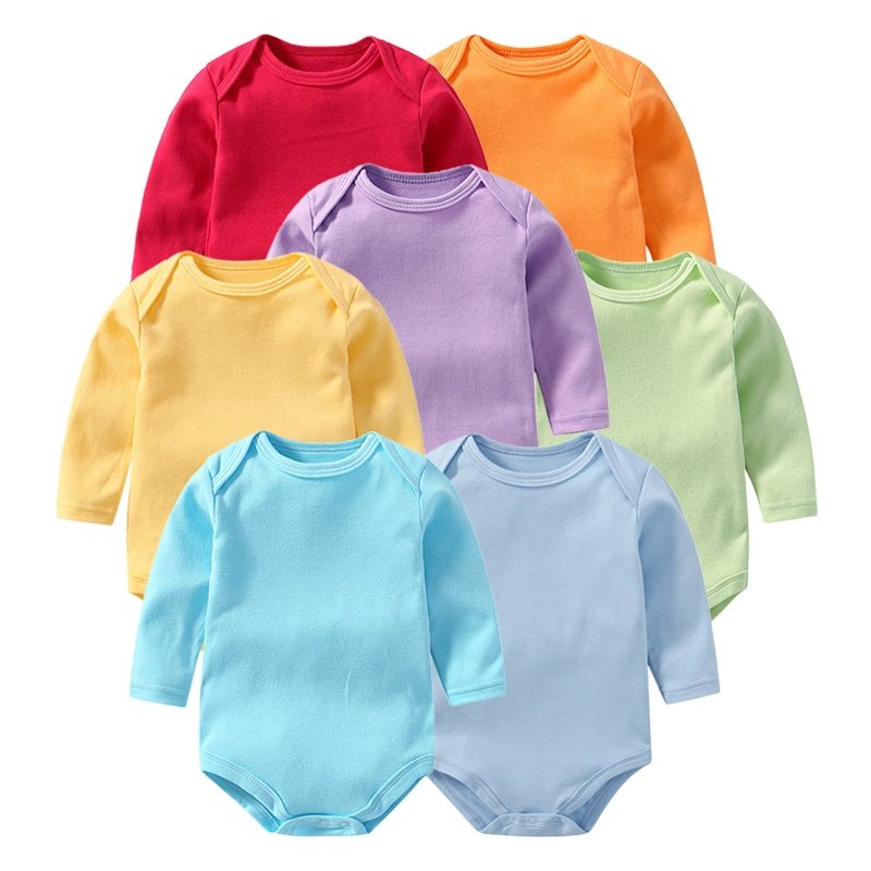 GOTS Custom Plain Long Sleeve Full Knitted Organic Baby Bamboo Cotton Clothing Newborn Infant Baby Onesie Romper Bodysuit