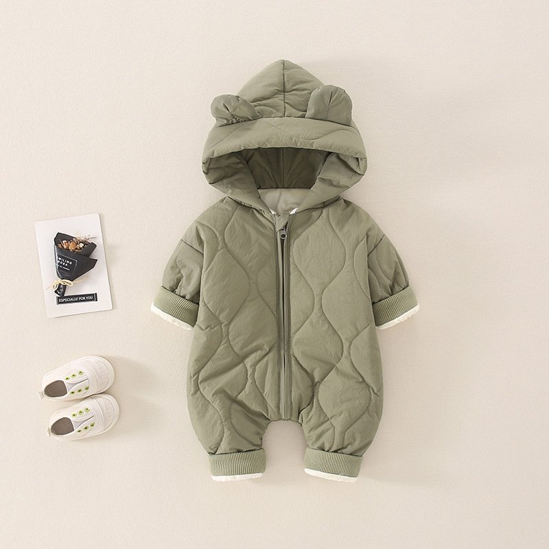 Winter clothes kids clothing toddler 100% Cotton fabric Zip up Clothes Baby Rompers