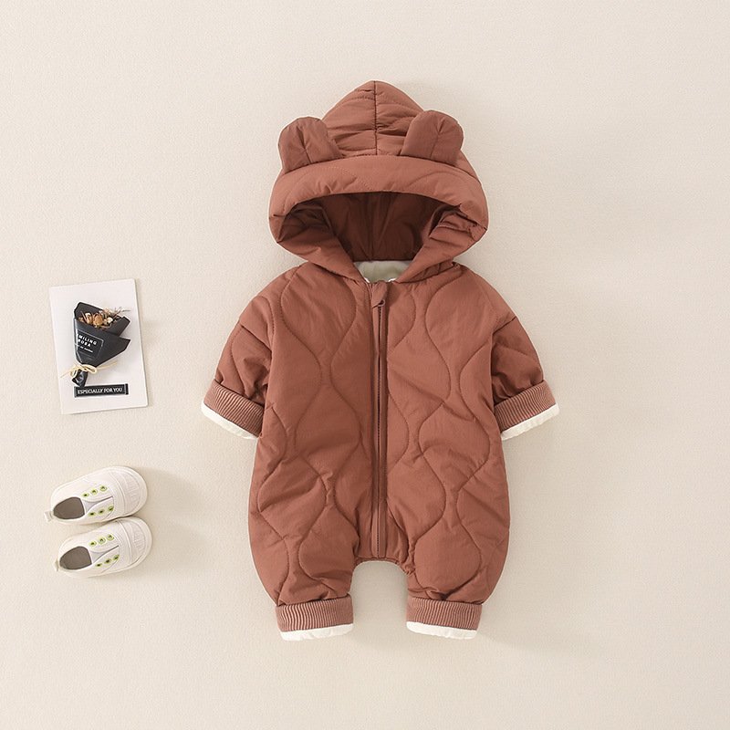 Winter clothes kids clothing toddler 100% Cotton fabric Zip up Clothes Baby Rompers