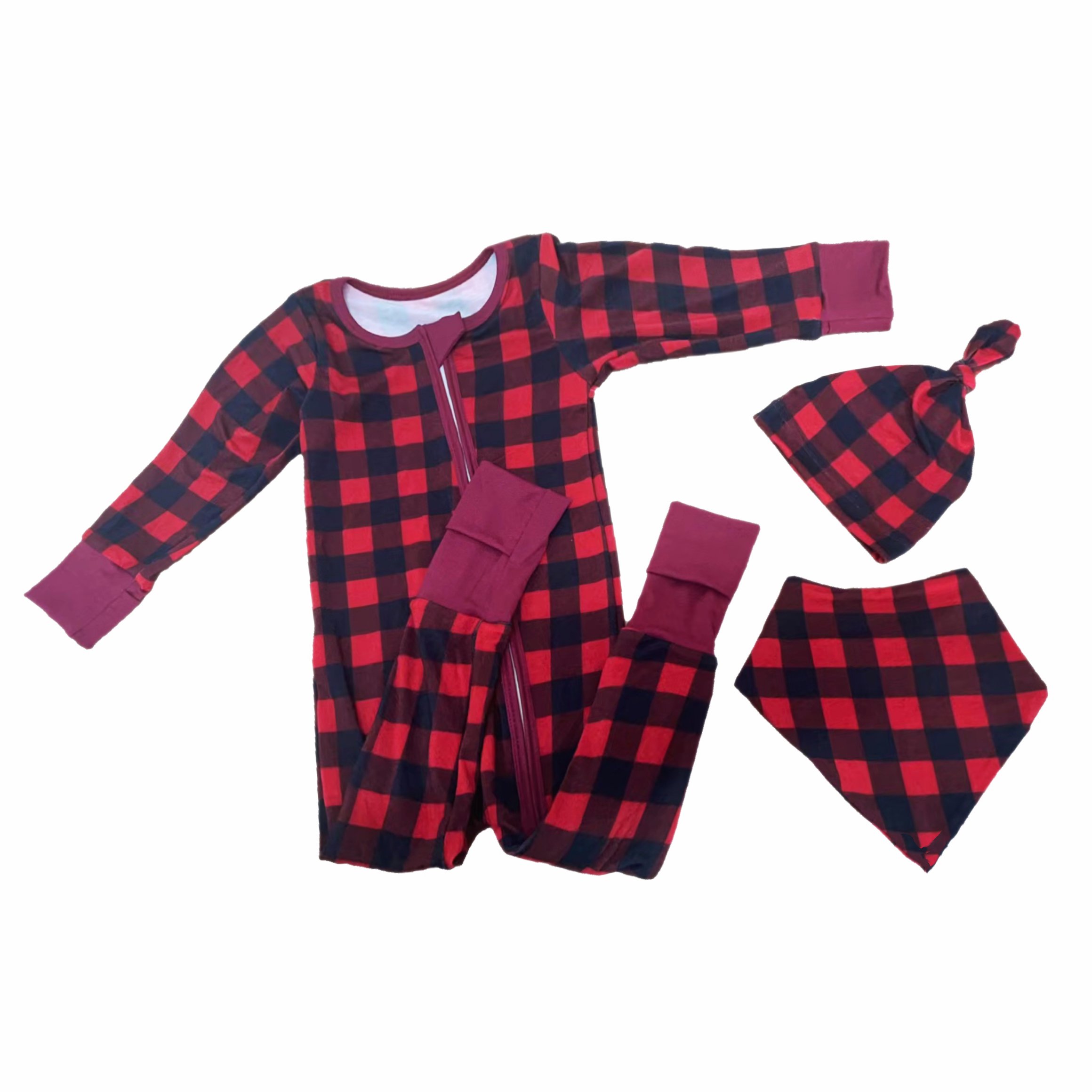 2024 Custom Private label bamboo viscose kids pajamas 2 ways zipper baby romper One pieces bamboo baby pajamas
