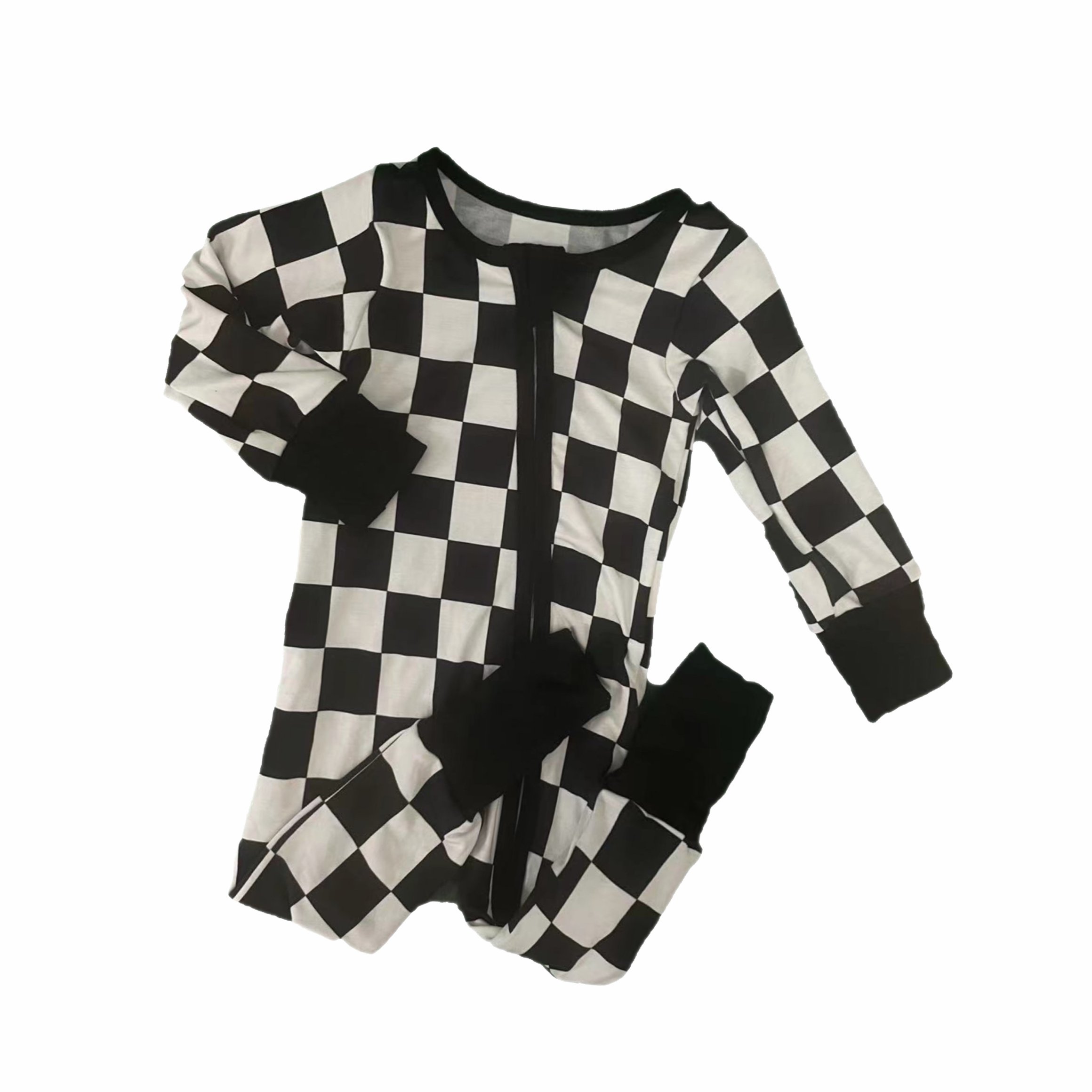 2024 Custom Private label bamboo viscose kids pajamas 2 ways zipper baby romper One pieces bamboo baby pajamas
