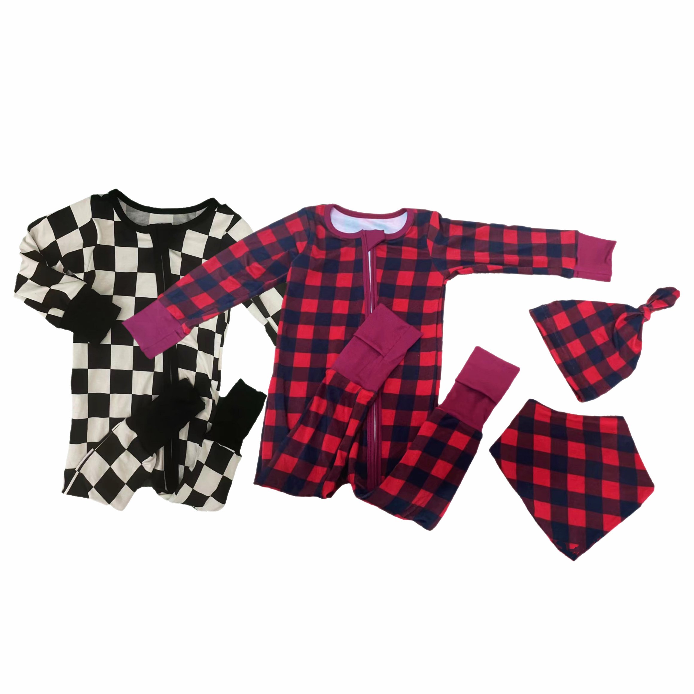 2024 Custom Private label bamboo viscose kids pajamas 2 ways zipper baby romper One pieces bamboo baby pajamas