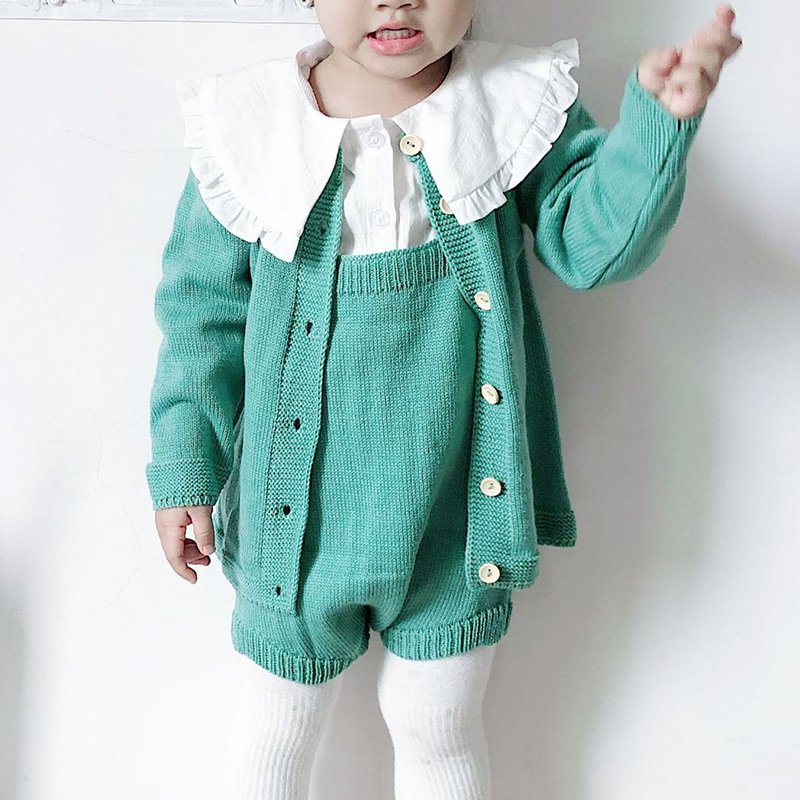 High quality baby solid color clothes rompers 100% cotton knitted pullover baby sweater romper for girls