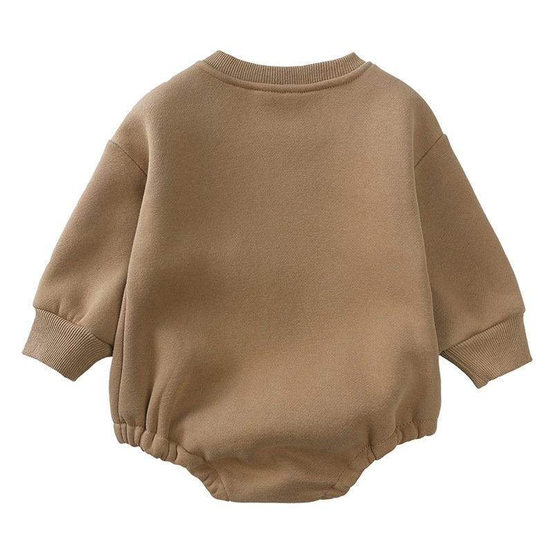 Hot Sale Autumn Long Sleeve Cotton Baby Rompers With Hat Cute Bear Baby Rompers Boy