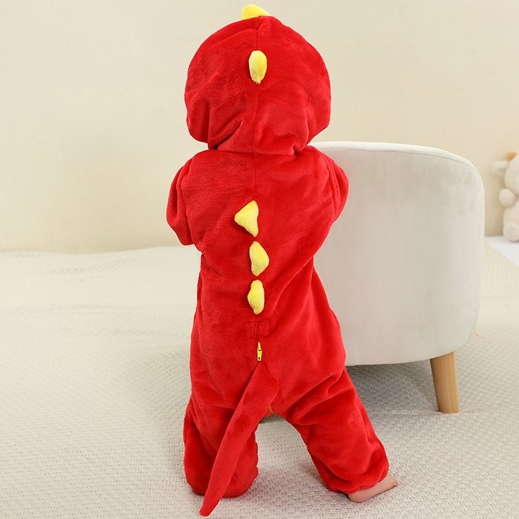MICHLEY RTS Infant Baby Boys Jumpsuits Hooded Animal Print Soft Flannel Long Sleeve Romper Baby Rompers