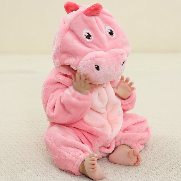 MICHLEY RTS Infant Baby Boys Jumpsuits Hooded Animal Print Soft Flannel Long Sleeve Romper Baby Rompers
