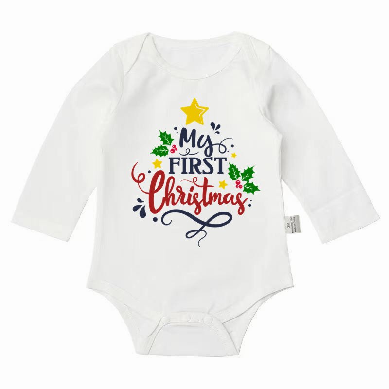 Baby Christmas Bodysuits Personalised Deer Newborn Clothes Boys Girls Long Sleeve Jumpsuit Xmas Party Infant Outfits
