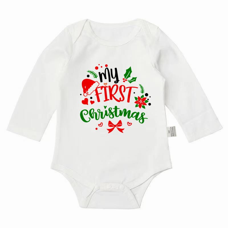 Baby Christmas Bodysuits Personalised Deer Newborn Clothes Boys Girls Long Sleeve Jumpsuit Xmas Party Infant Outfits