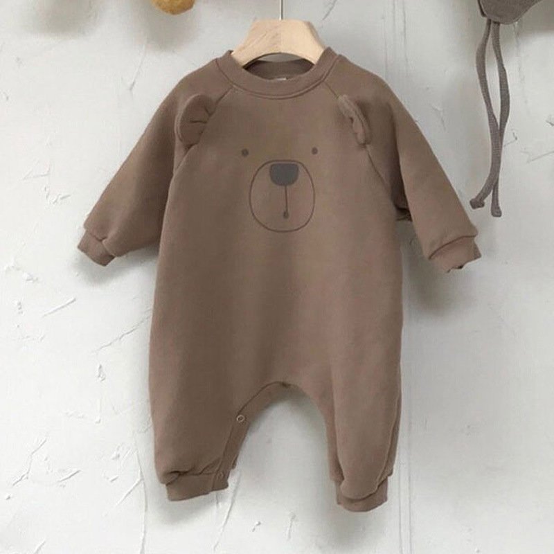 Baby Long Sleeve Romper Wholesale Sweatshirt Rompers Cute Bear Baby Jumpsuit 2024 Baby Rompers