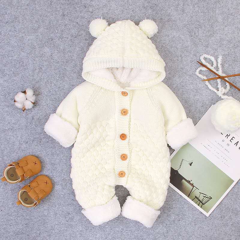 Baby Sweaters Kids Winter Boys Custom Logo Cotton Winter Clothes Plain Long Sleeves Knit baby rompers newborn jumpsuits rompers