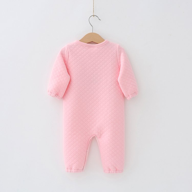 Unisex wholesale long sleeve thick EMB baby clothes organic cotton newborn baby rompers toddler bodysuit jumpsuit onesie