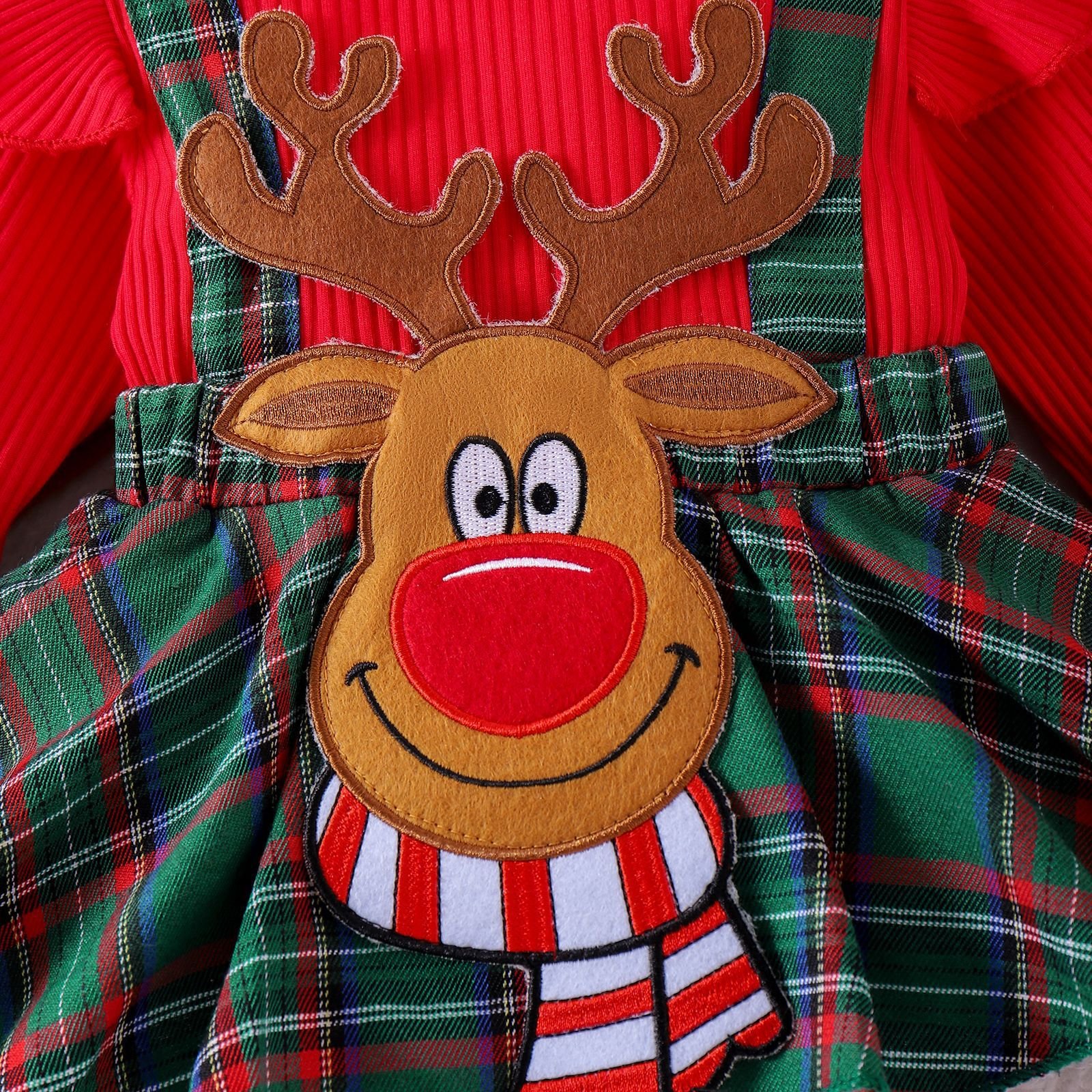 0-18M Christmas Gifts O-Neck Fly Sleeve 3D Cartoon Multi-color Baby Clothes New Year Xmas Christmas Kids Clothing Baby Rompers