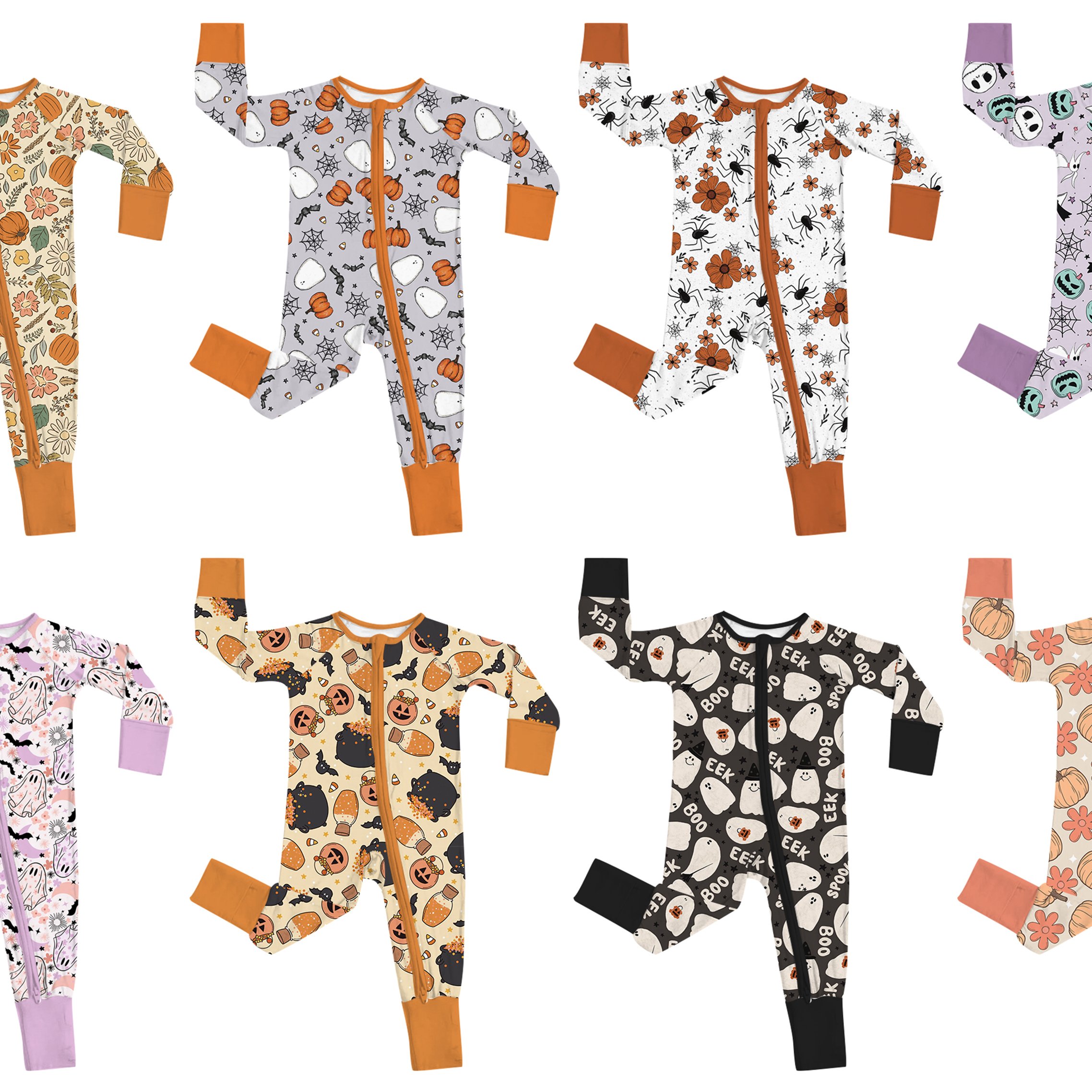 Bamboo Baby Long Sleeve Pajamas Baby Soft Romper Infant Zipper Romper One-piece Pajamas