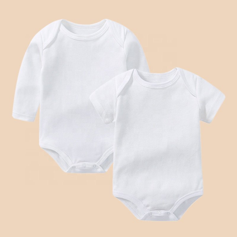 Custom OEM Service Factory Newborn Onesie GOTS 100% Organic Cotton Plain Baby Short Sleeve Unisex Clothes Romper Bodysuit Set