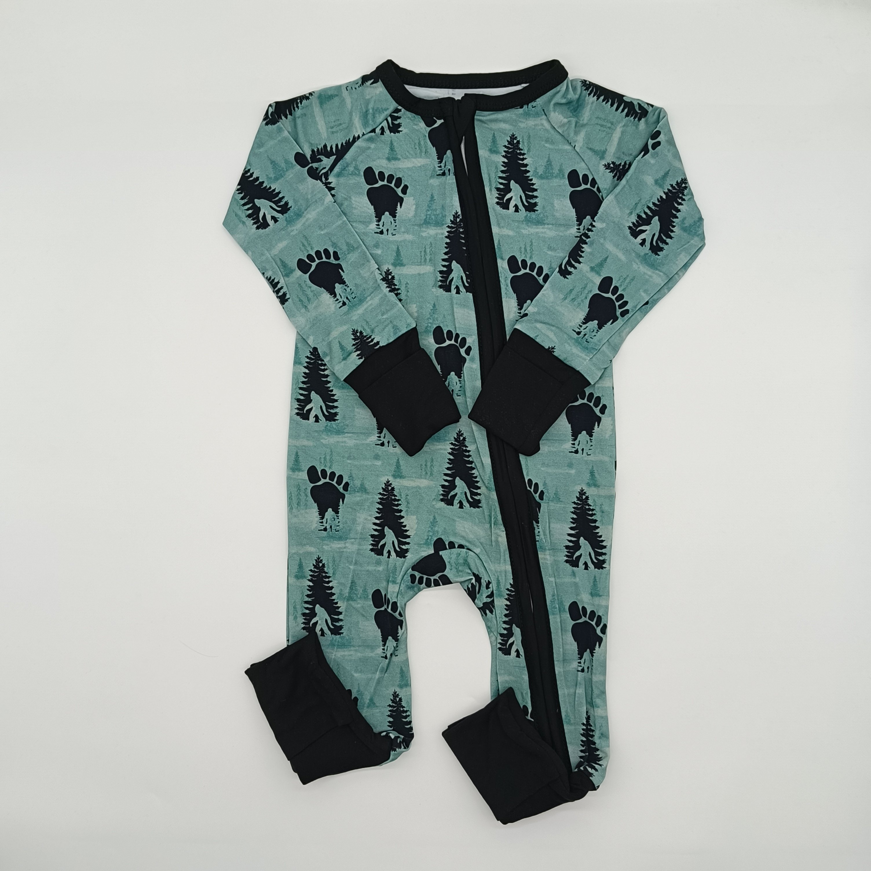 NEW product baby Bamboo fabric long sleeves two way zipper children clothes