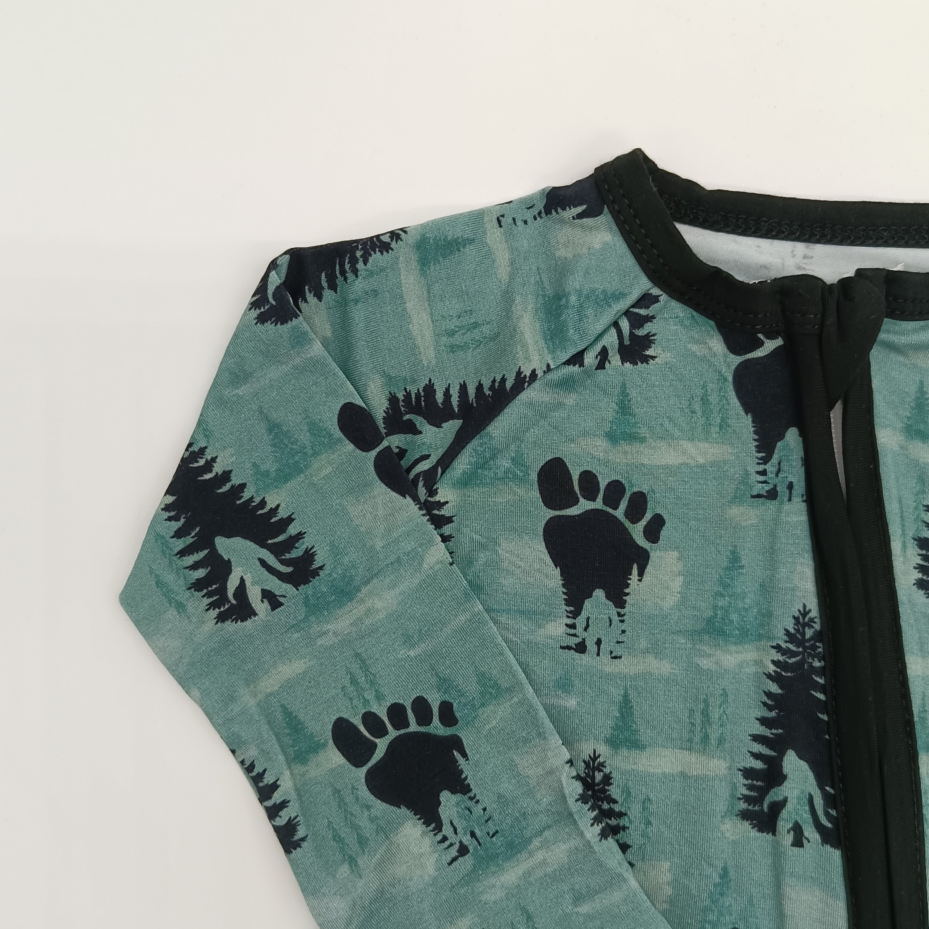 NEW product baby Bamboo fabric long sleeves two way zipper children clothes