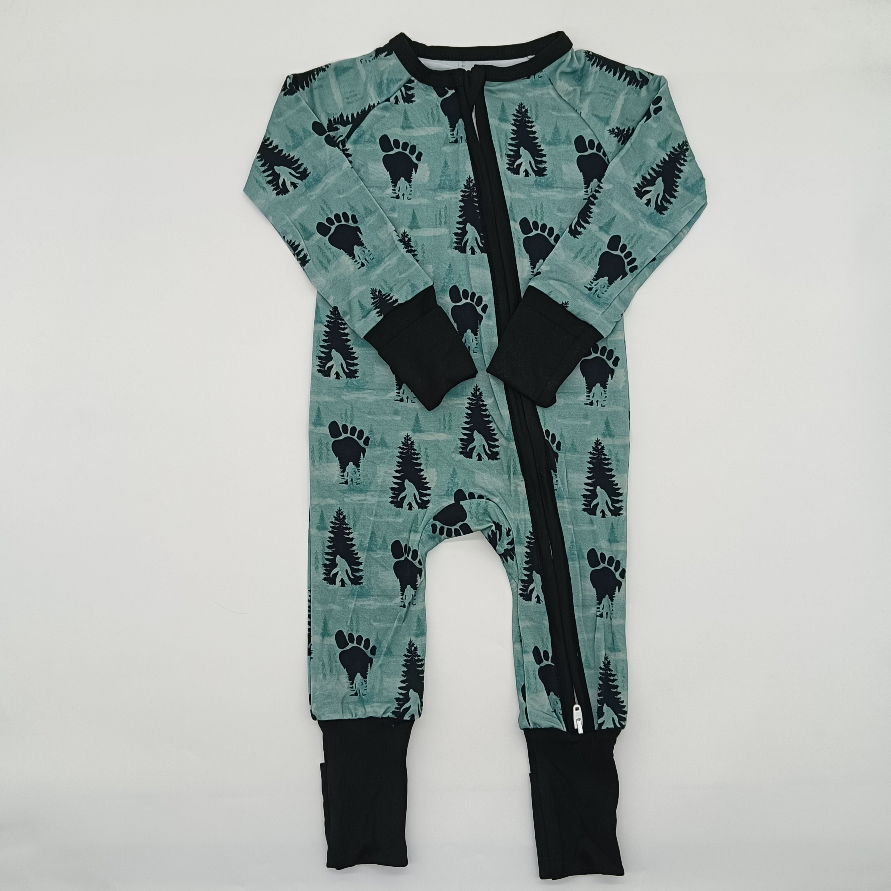 NEW product baby Bamboo fabric long sleeves two way zipper children clothes