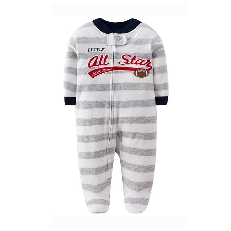 Baby Clothing Wholesale Baby Onesie Soft Zipper Footed Long Sleeve Baby Romper