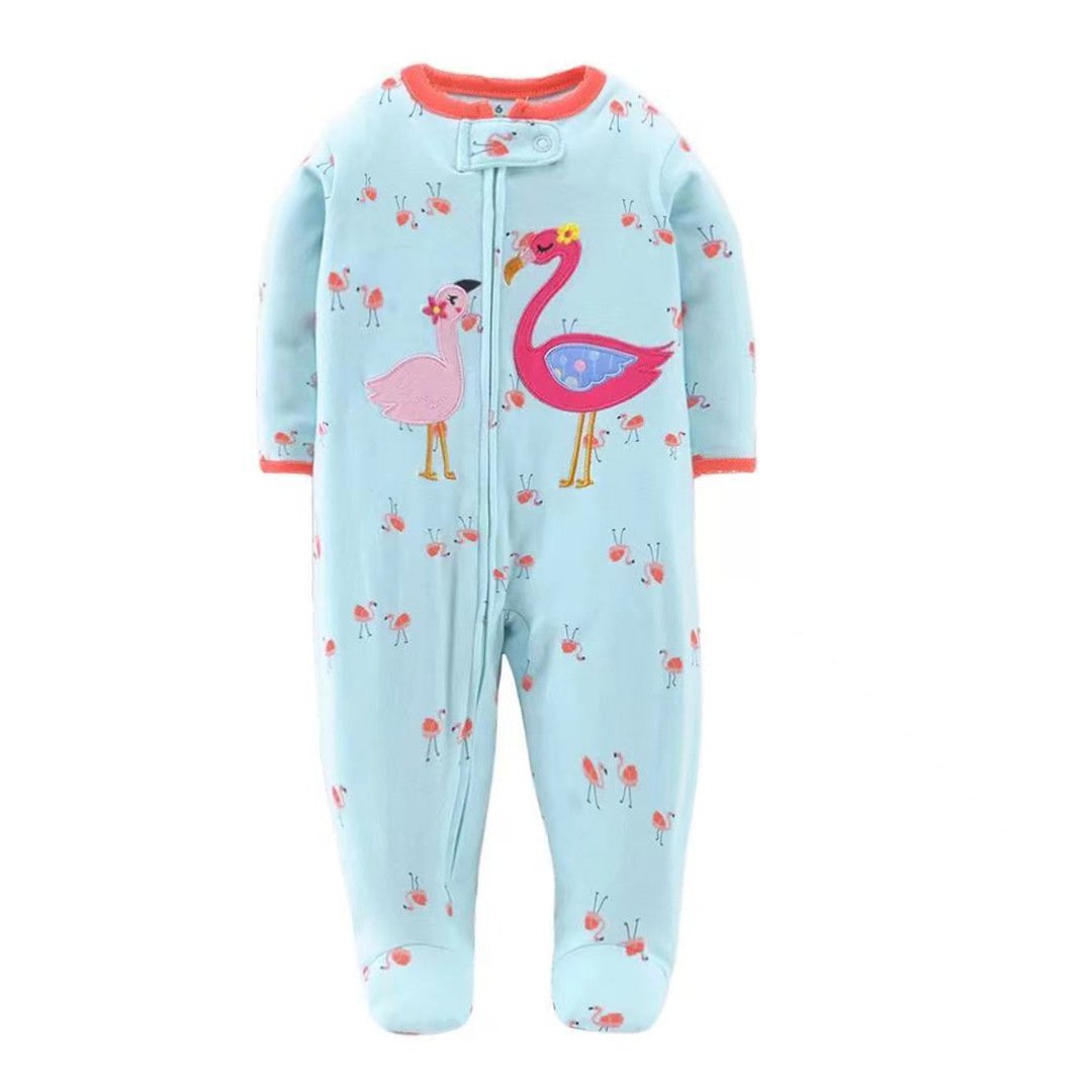 Baby Clothing Wholesale Baby Onesie Soft Zipper Footed Long Sleeve Baby Romper