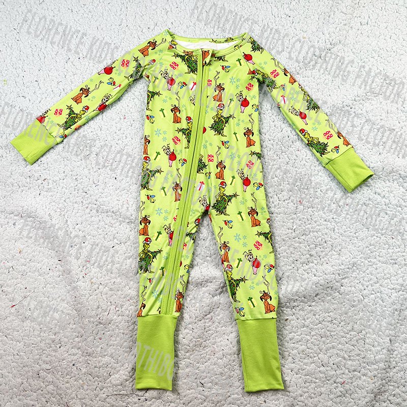 DH ODM Christmas fashion long sleeve infant toddler girls pink zippys jumpsuit bamboo baby romper