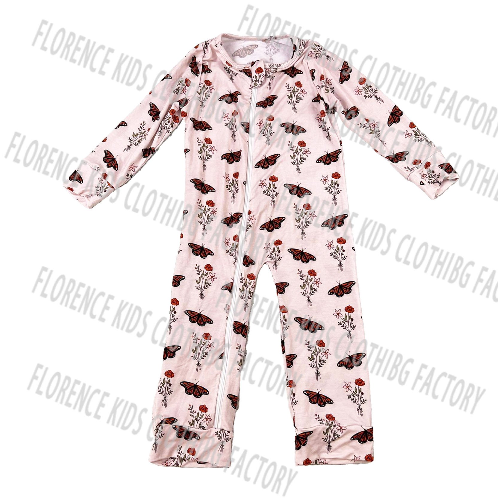 DH ODM Christmas fashion long sleeve infant toddler girls pink zippys jumpsuit bamboo baby romper