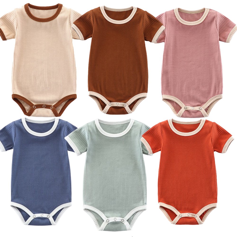 Winter Baby Clothes Custom Logo Plus Size Button Ribbed Coverall Baby Jumpsuit Toddlers Clothes Newborn Rompers