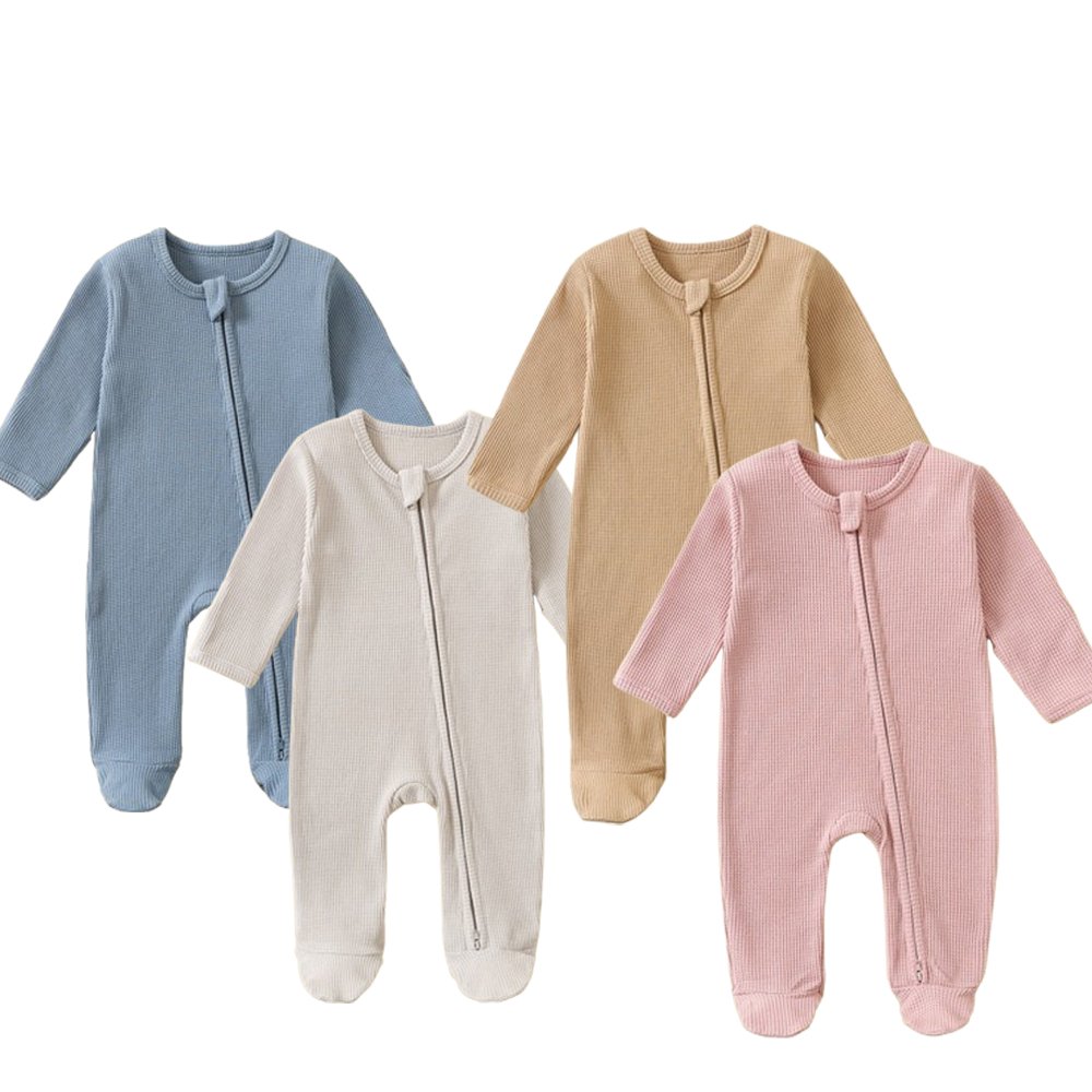 Winter Baby Clothes Custom Logo Plus Size Button Ribbed Coverall Baby Jumpsuit Toddlers Clothes Newborn Rompers