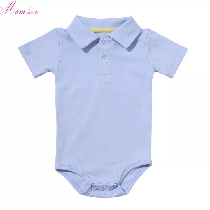 Baby Clothes Newborn Boys Girls Jumpsuit Onesie Short Sleeve Polo Shirt Turn Down Collar 100%Cotton Baby Boy Romper