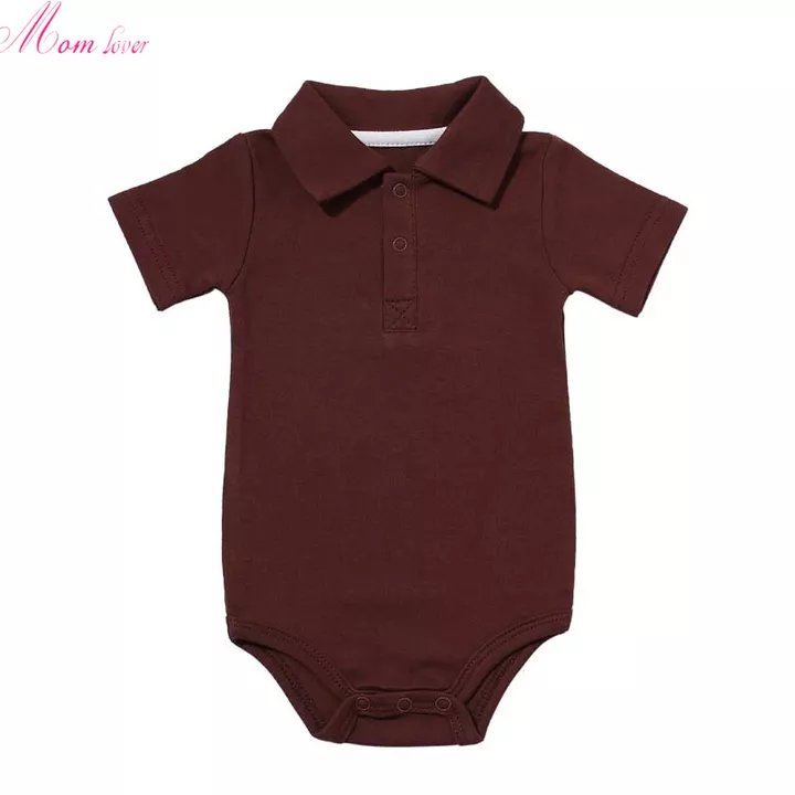 Baby Clothes Newborn Boys Girls Jumpsuit Onesie Short Sleeve Polo Shirt Turn Down Collar 100%Cotton Baby Boy Romper