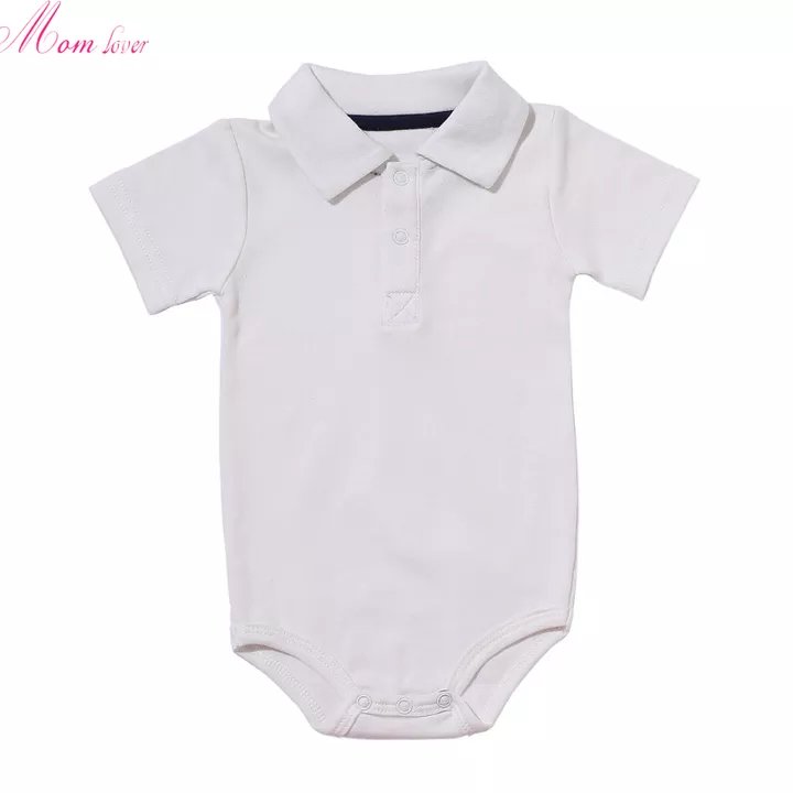 Baby Clothes Newborn Boys Girls Jumpsuit Onesie Short Sleeve Polo Shirt Turn Down Collar 100%Cotton Baby Boy Romper