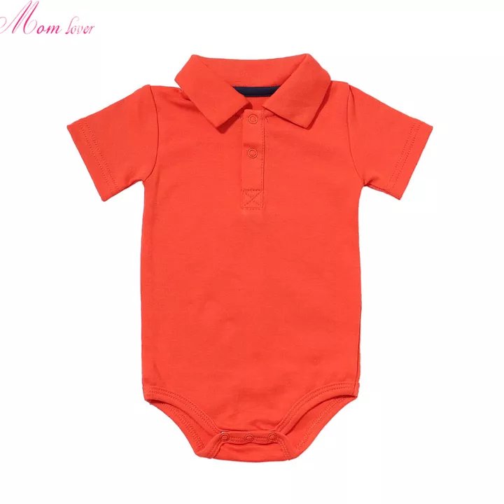 Baby Clothes Newborn Boys Girls Jumpsuit Onesie Short Sleeve Polo Shirt Turn Down Collar 100%Cotton Baby Boy Romper