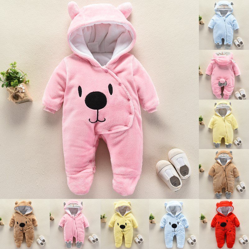 Winter Fleece Baby Rompers Long Sleeve Baby Romper Jumpsuit Clothes Boy Girl Clothing Soft Infant Warm Romper