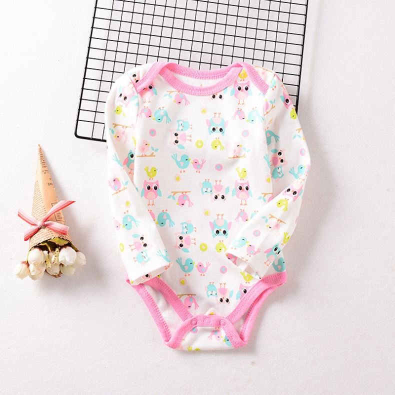 Wholesale Summer New Cotton Short Sleeve Romper Clothes 0-3 Month Infants Children Clothing Boys Girls Baby Unisex Print Knitted
