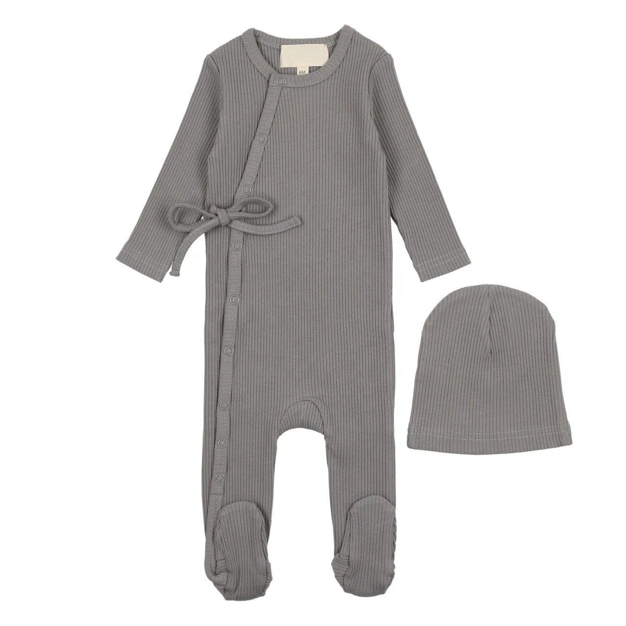 High Quality Neutral Jumpsuit Set Mixed Cotton Toddler Soft Footed Bodysuit Plain Color Baby Romper With Bonnet