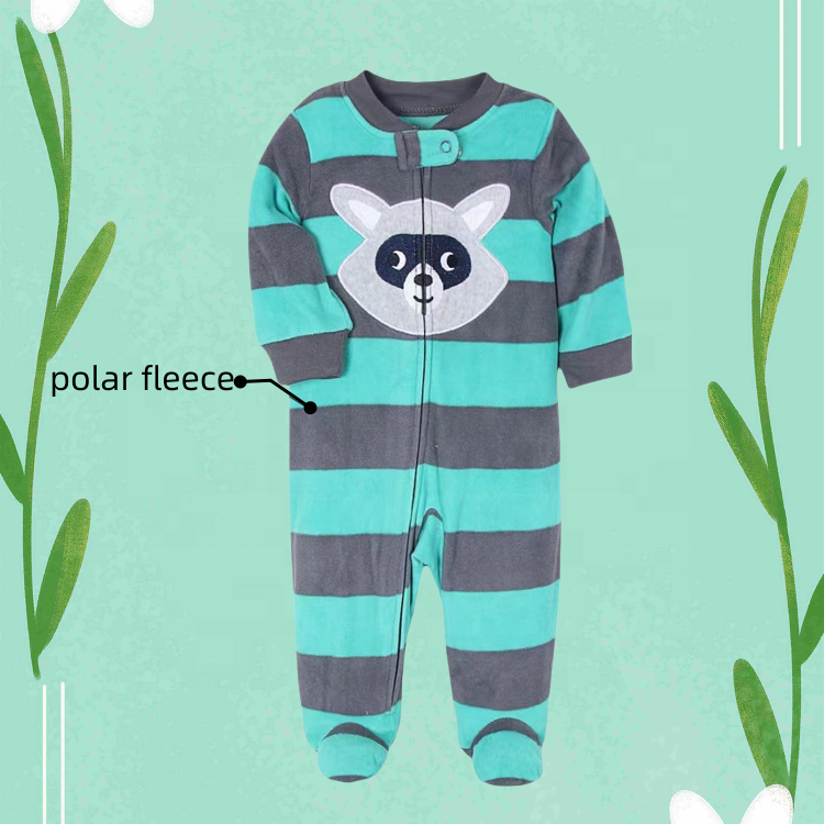 Unisex White Baby Romper Sleepsuit Floral Pattern Cotton Sweater-Romper with Zipper Closure ODM Supply for Clothing