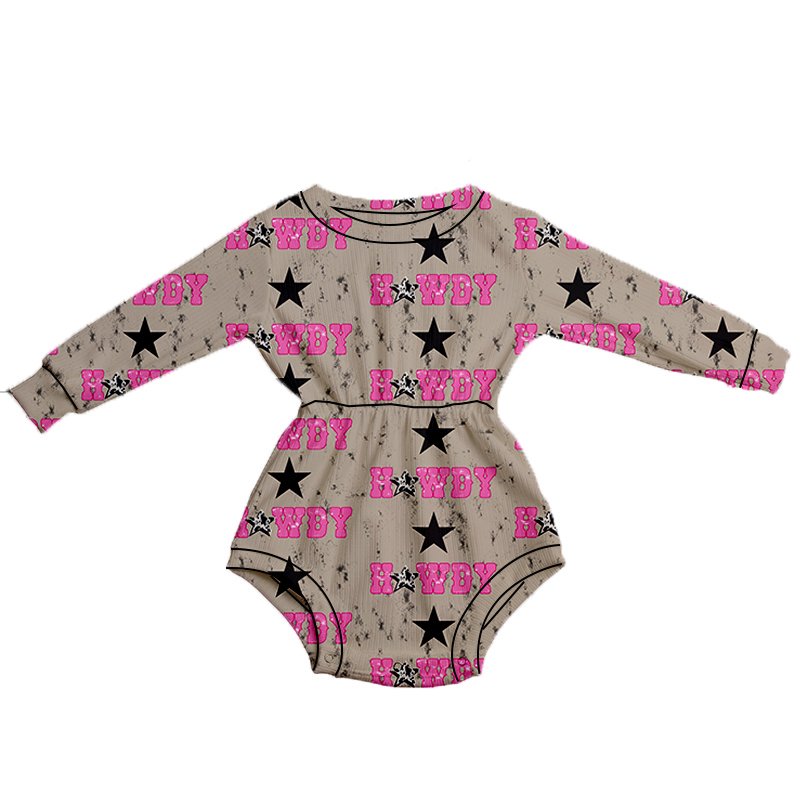 Newborn Baby Girl Sweater Romper Long Sleeve Oversize Style Round Neck Ribbed Knit Fabric Fall Toddler Sweatshirt Romper