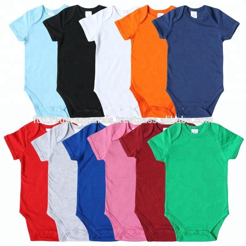 High Quality Baby Rompers with Bio Washed Pre Shrunk and Pre Washed Baby Romper INDIA in Ring Spun Combed Combed Cotton Custom