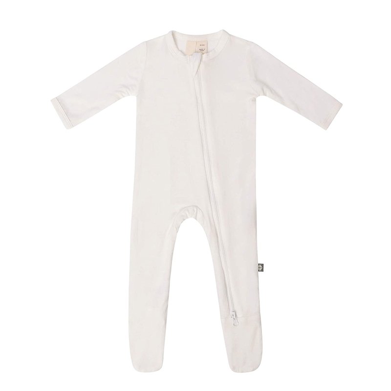 Soft bamboo baby pajamas romper cotton long sleeve zipper baby romper plain footie pajamas