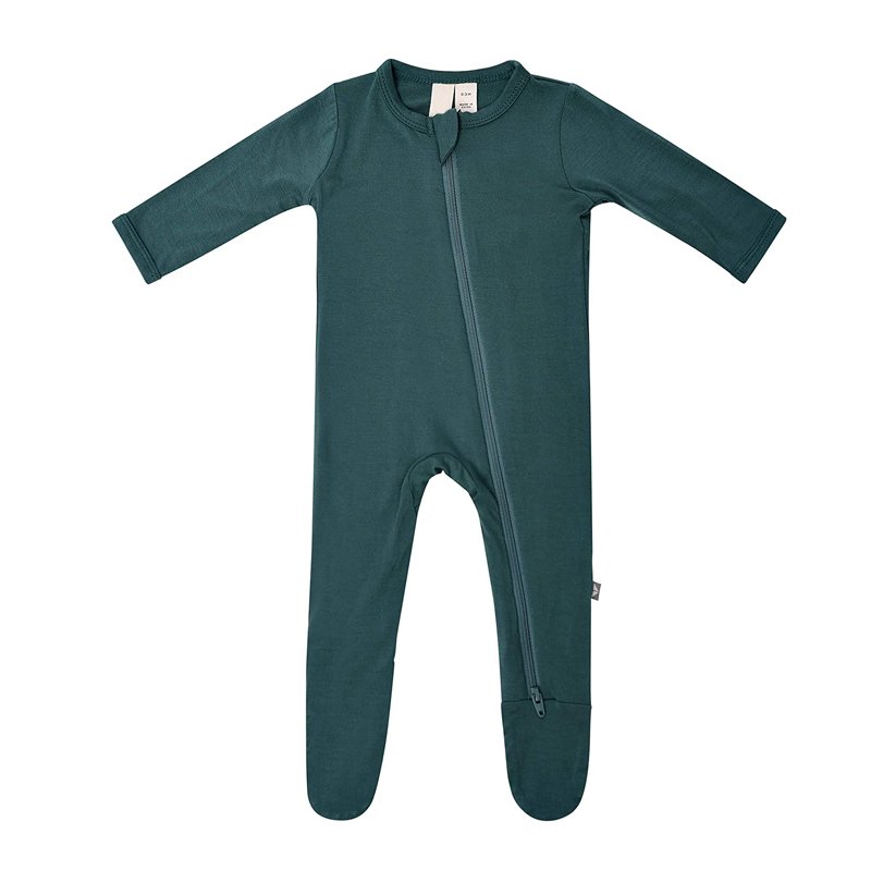 Soft bamboo baby pajamas romper cotton long sleeve zipper baby romper plain footie pajamas
