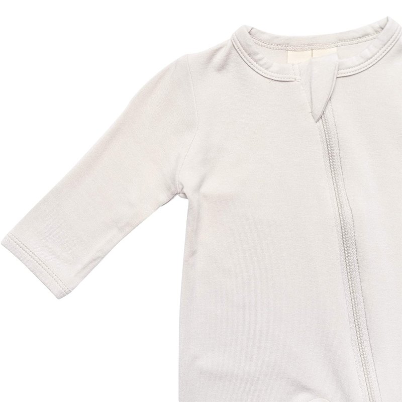 Soft bamboo baby pajamas romper cotton long sleeve zipper baby romper plain footie pajamas