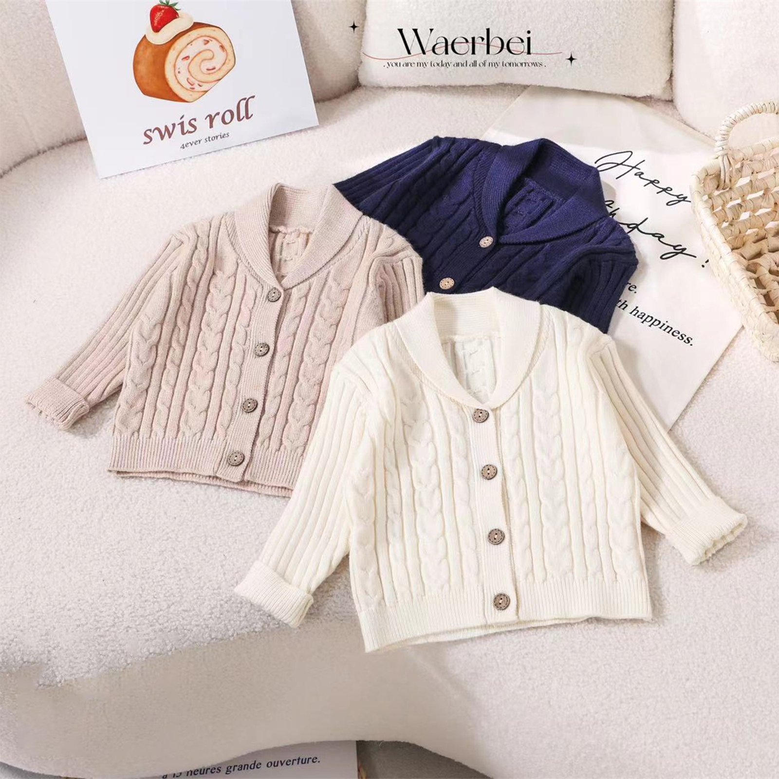 Baby Knitted Coat Autumn Winter New Baby Sweater Knitted Cotton Cardigan Handsome Knitted Coat High Quality