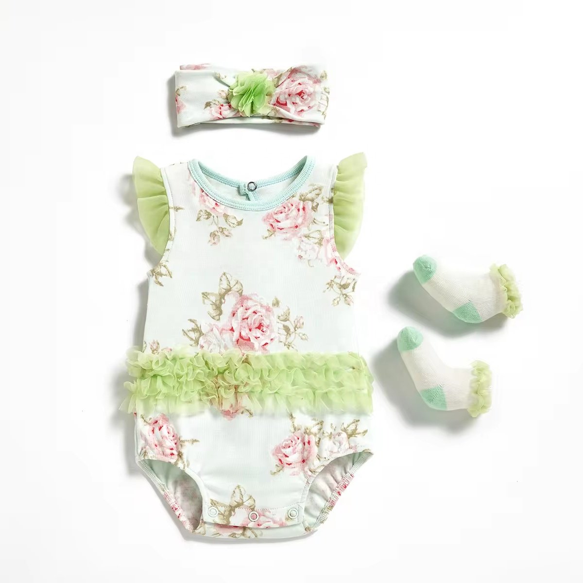 Hight quality 0-3 months Baby girl summer clothing sets Cotton clothes sets baby Sleeveless Bodysuit Baby rompers wholesale
