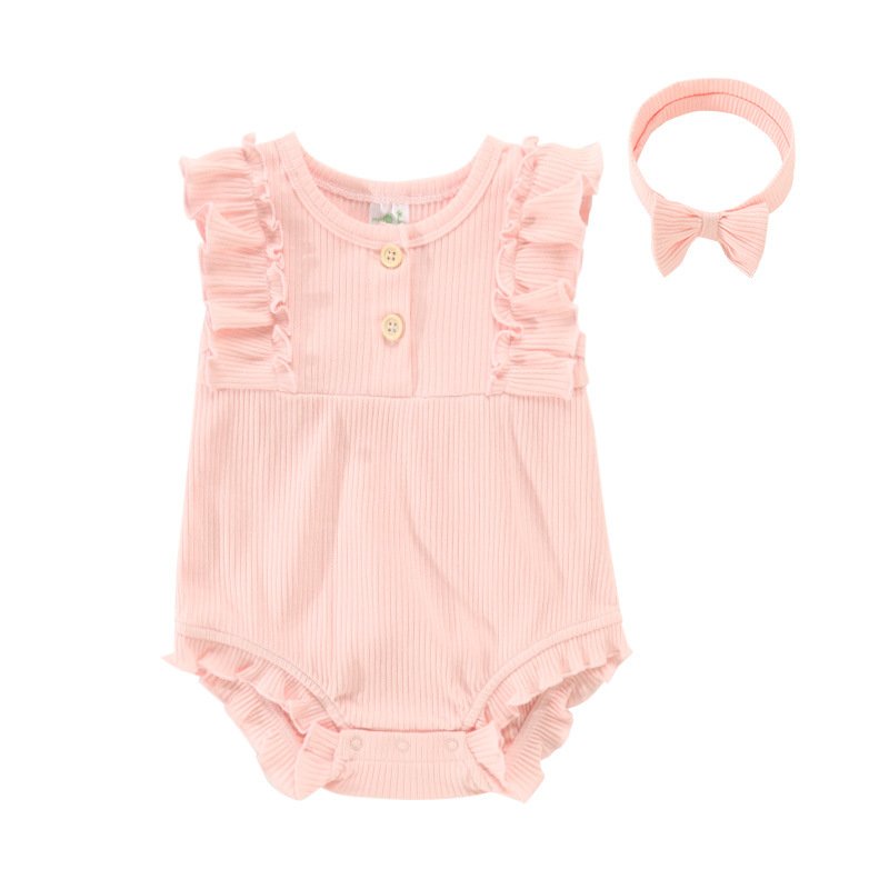Summer Girl Birthday Party Romper 2-Piece Sets Newborn Baby Onesie +Baby Headband Infant Cotton Bodysuit
