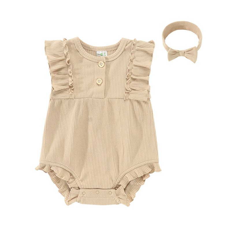 Summer Girl Birthday Party Romper 2-Piece Sets Newborn Baby Onesie +Baby Headband Infant Cotton Bodysuit