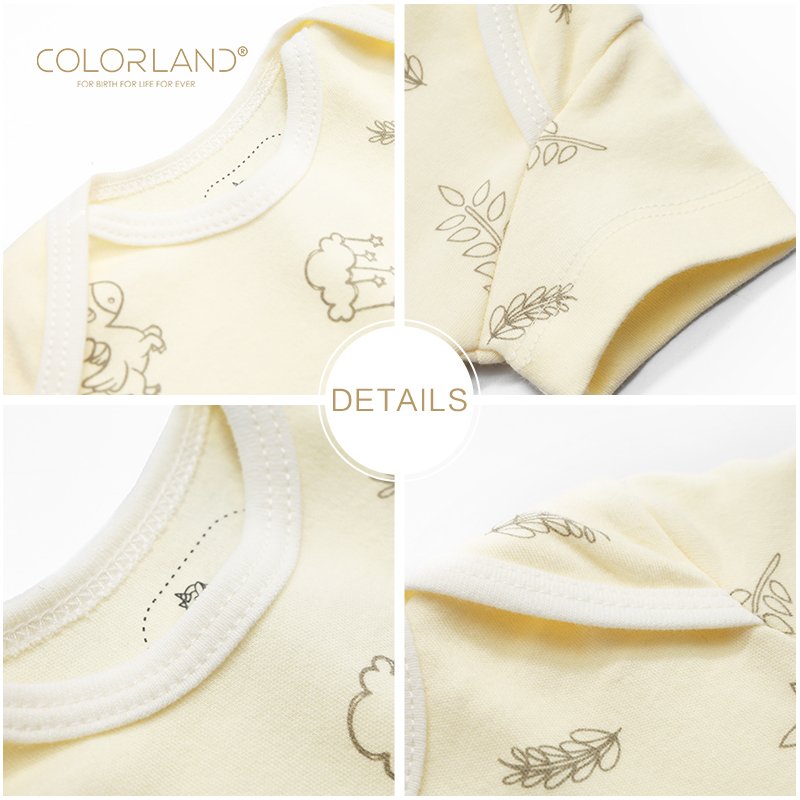 COLORLAND organic cotton baby cloth newborns bodysuit short sleeve baby romper