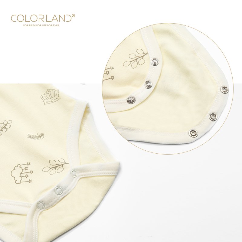 COLORLAND organic cotton baby cloth newborns bodysuit short sleeve baby romper