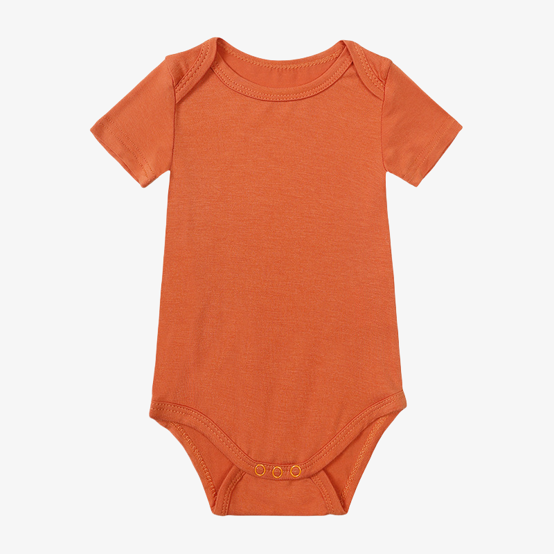 Custom 95% Bamboo 5% Spandex Infant Short Sleeve Onesie Newborn Bodysuit Unisex Baby Romper
